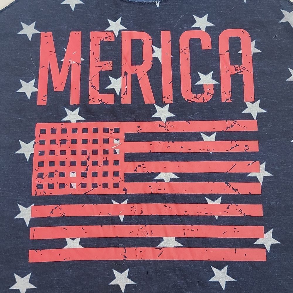 Merica Racerback Tank Top with Stars and Stripes Red, White and Blue Summer